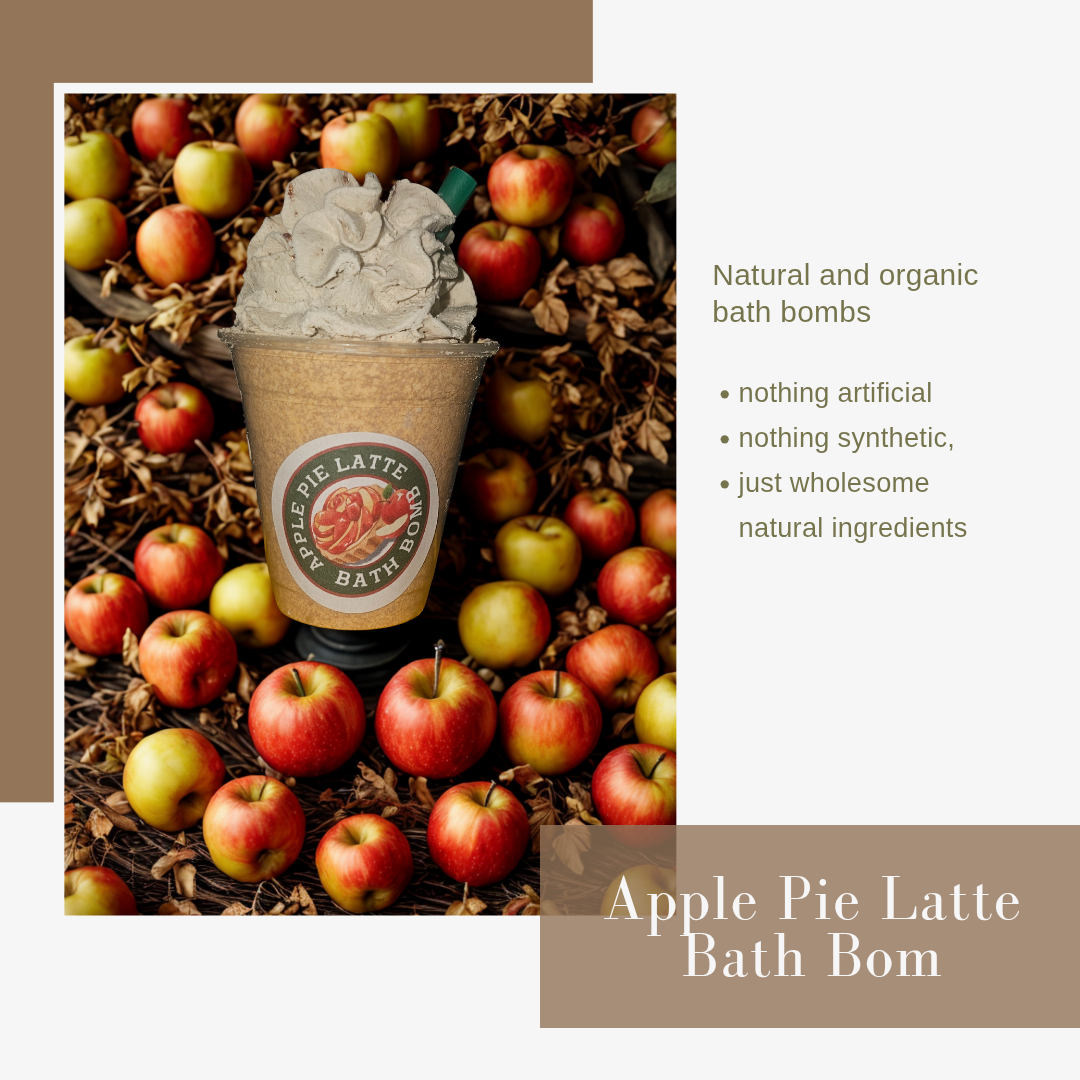 Apple Pie Latte Bath Bomb with Solid Bubble Bath Bar Topping